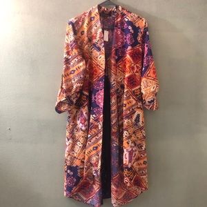 Christopher Fink Printed Duster Kimono Top